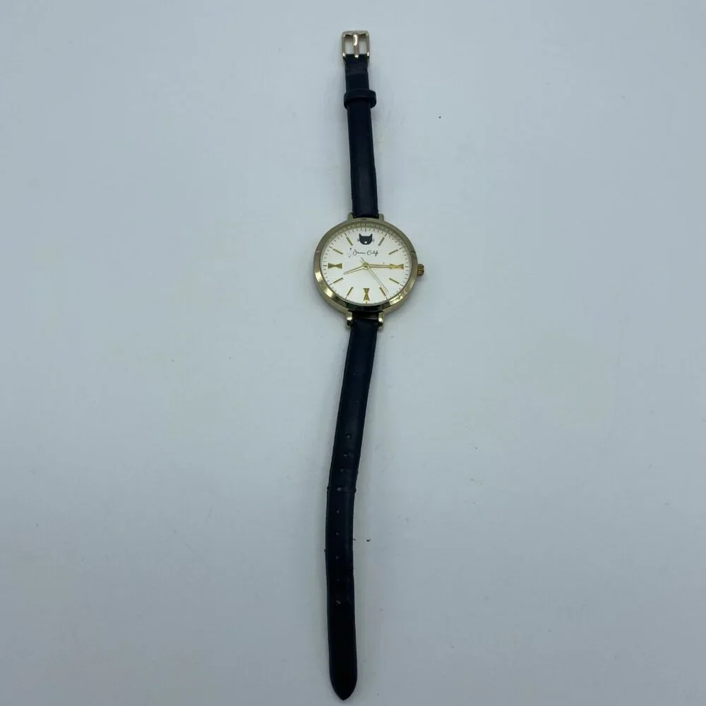 Jessica Carlyle Cat Watch Black Band Quartz Movt 1941 Stainless Back